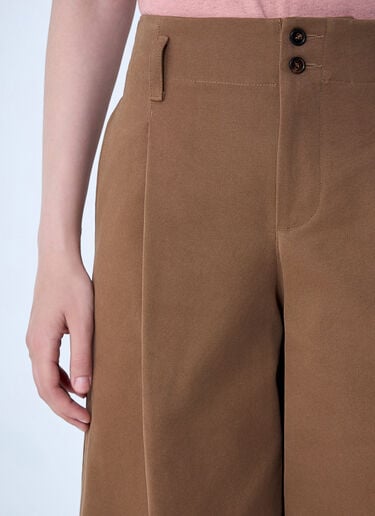 Chloé Cotton Canvas Pants Brown chl0261008