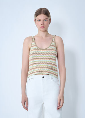 Chloé Cropped Logo Tank Top Green chl0261020