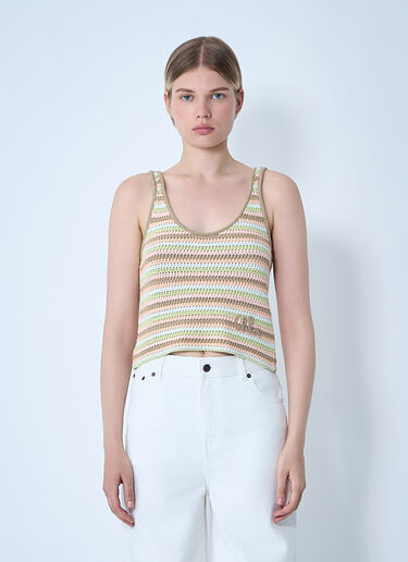 Chloé Cropped Logo Tank Top Green chl0261020