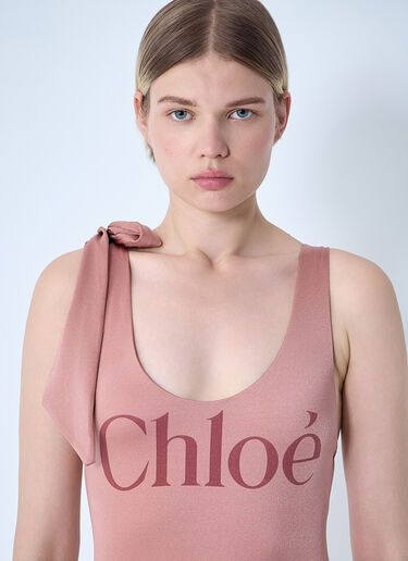 Logo Motif Swimsuit Chloé Logo Motif Swimsuit Pink chl0261021