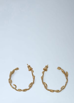 Chloé Logo Motif Hoop Earrings Gold chl0261064