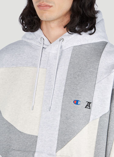 Champion x Anrealage 대조적인 패널 후드 스웨트셔츠 그레이 chn0151003