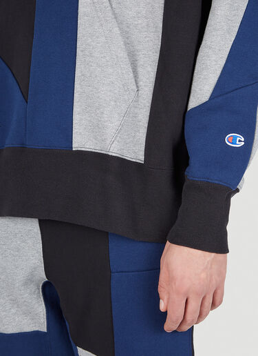 Champion x Anrealage 对比色拼接连帽运动衫 深蓝色 chn0151004