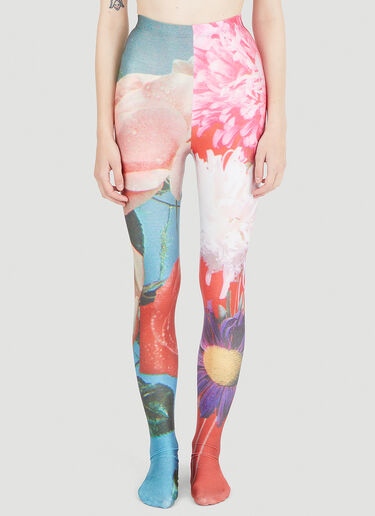 Chopova Lowena Magnified Floral Print Leggings Pink cho0246012