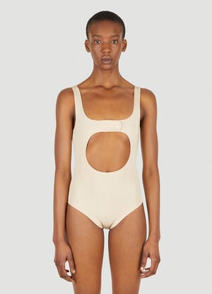 Courrèges 서클 버튼 바디수트 베이지 cou0247009