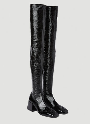 Courrèges Vinyl 及膝靴 黑色 cou0249033