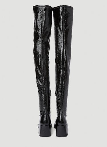 Courrèges Vinyl 及膝靴 黑色 cou0249033