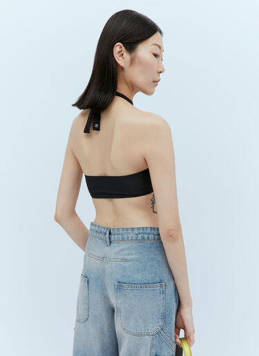 Courrèges 트위스트 홀터넥 비키니 탑 블랙 cou0253004