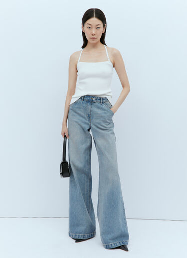 Courrèges 골지 니트 탱크탑 화이트 cou0253039