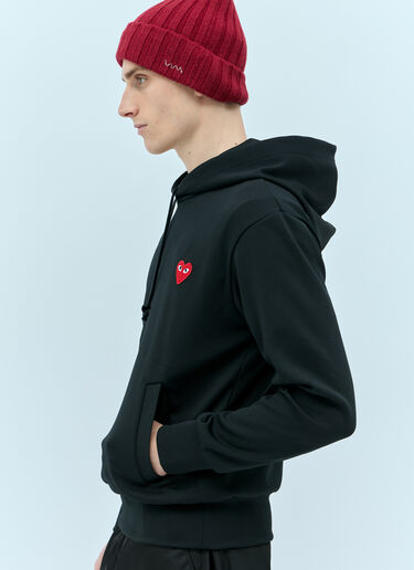 Comme Des Garçons PLAY 로고 패치 후드티셔츠 블랙 cpl0355025