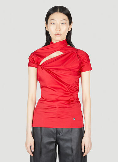 Coperni 不对称垂褶上衣 红色 cpn0252006