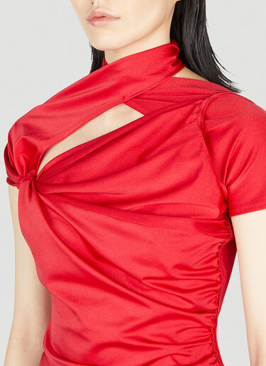 Coperni 不对称垂褶上衣 红色 cpn0252006