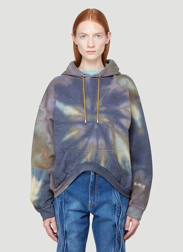 Collina Strada Round Hem Hooded Sweatshirt Blue cst0241007