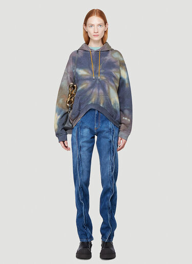 Round Hem Hooded Sweatshirt Collina Strada Round Hem Hooded Sweatshirt Blue cst0241007