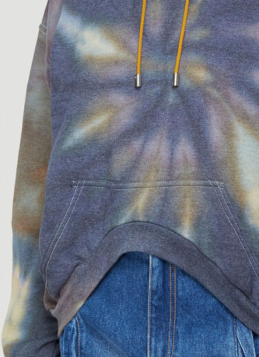 Collina Strada Round Hem Hooded Sweatshirt Blue cst0241007