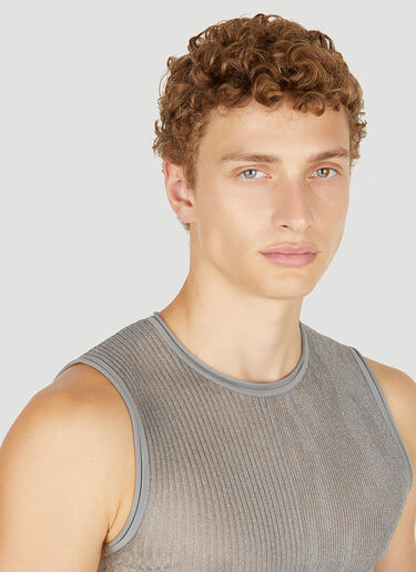 Ribbed Tank Top Dion Lee Ribbed Tank Top Grey dle0349005