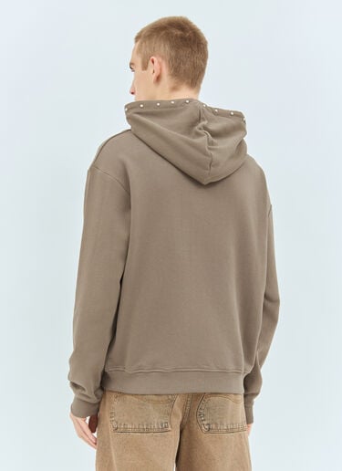 Dime Cursive French Hooded Sweatshirt Brown dmt0157004