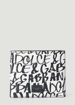 Dolce & Gabbana Graffiti Print Bifold Wallet White dol0145027