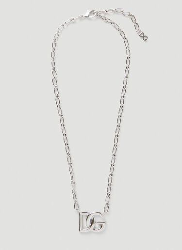 Dolce & Gabbana DG 徽标吊坠项链 银色 dol0147091