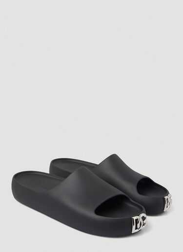 Logo Plaque Slides Dolce & Gabbana Logo Plaque Slides Black dol0148017