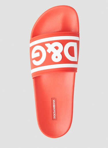 Logo Pool Slides Dolce & Gabbana Logo Pool Slides Red dol0153007