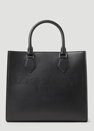 Dolce & Gabbana デボス加工ロゴ トートバッグ ブラック dol0153014