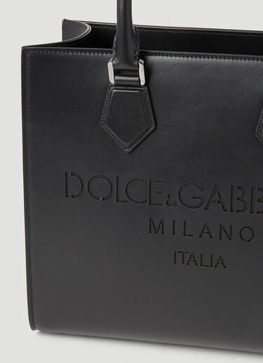 Dolce & Gabbana デボス加工ロゴ トートバッグ ブラック dol0153014