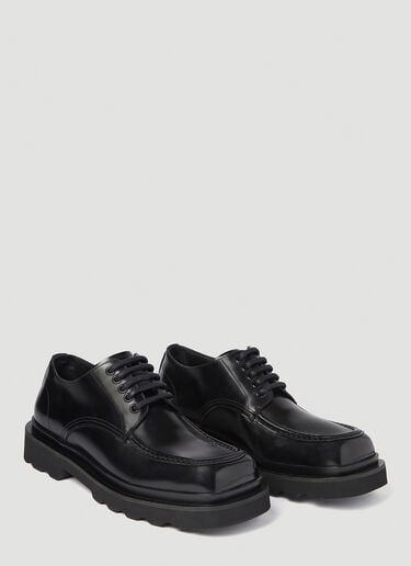 Dolce & Gabbana 磨砂皮革德比鞋 黑 dol0154008