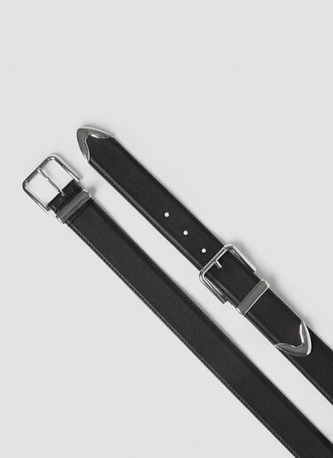 ダブルバックルレザーベルト Dolce & Gabbana ダブルバックルレザーベルト ブラック dol0154012