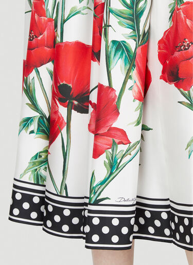 Poppy Print Pleated Skirt Dolce & Gabbana Poppy Print Pleated Skirt Red dol0251013