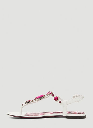 Dolce & Gabbana 크리스털 장식 마졸리카 샌들 화이트 dol0253021