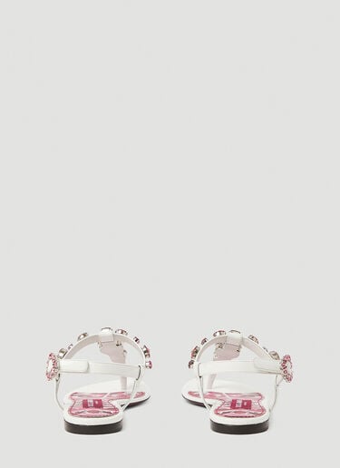 Dolce & Gabbana 크리스털 장식 마졸리카 샌들 화이트 dol0253021