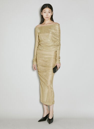 Lurex Mesh Midi Dress Dolce & Gabbana Lurex Mesh Midi Dress Gold dol0254018