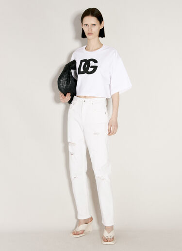 디스트레스트 파이브 포켓 진 Dolce & Gabbana 디스트레스트 파이브 포켓 진 화이트 dol0255007