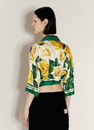 Cropped Silk Shirt Dolce & Gabbana Cropped Silk Shirt Green dol0255014