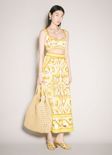 Majolica Coset Crop Top Dolce & Gabbana Majolica Coset Crop Top Yellow dol0257007