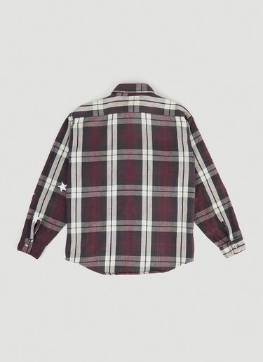 Scalloped Flannel Shirt DRx FARMAxY FOR LN-CC Scalloped Flannel Shirt Burgundy drx0346027
