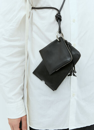 Dries Van Noten 가죽 폰 파우치 & 카드홀더 블랙 dvn0154043