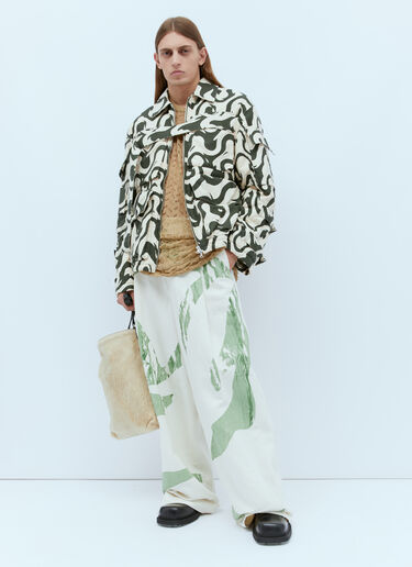 皮革饰边小牛毛托特包。 Dries Van Noten 皮革饰边小牛毛托特包。 白色 dvn0154047