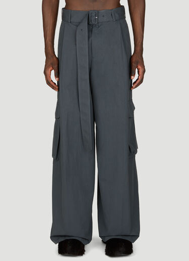 와이드 벨트 장식 팬츠 Dries Van Noten 와이드 벨트 장식 팬츠 그레이 dvn0156010
