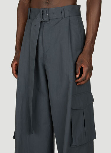 와이드 벨트 장식 팬츠 Dries Van Noten 와이드 벨트 장식 팬츠 그레이 dvn0156010