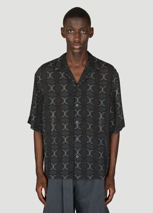 Dries Van Noten Geometric Print Short-Sleeve Shirt Grey dvn0156019