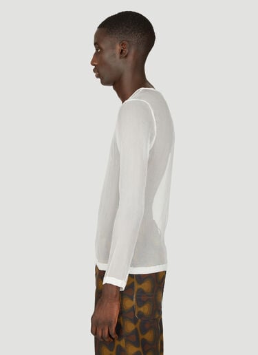 Silk Semi-Sheer Top Dries Van Noten Silk Semi-Sheer Top White dvn0156021