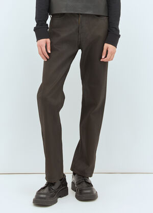 Dries Van Noten Waxed Jeans Dark Brown dvn0158014