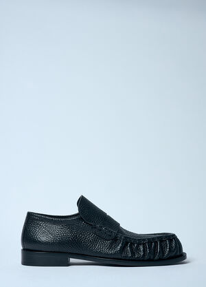 Dries Van Noten 荔枝纹皮革乐福鞋 黑色 dvn0158027