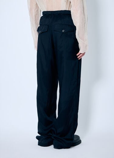 Dries Van Noten サテンパンツ  ネイビー dvn0160001