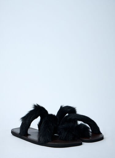 Dries Van Noten Wooled Leather Sandals Black dvn0160031