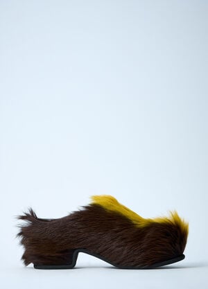 Dries Van Noten 羊毛皮革便鞋  棕色 dvn0160034