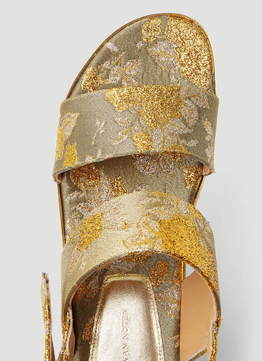 Dries Van Noten 花朵提花厚底凉鞋 金色 dvn0253009