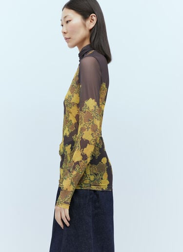 网纱高领上衣 Dries Van Noten 网纱高领上衣 黄色 dvn0254019